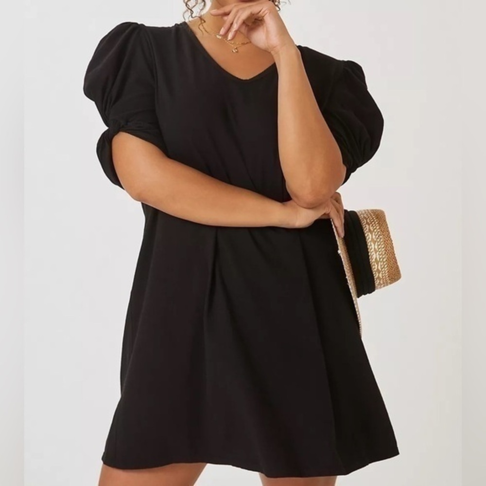 Anthropologie Amadi Twist Puff-Sleeve Dress